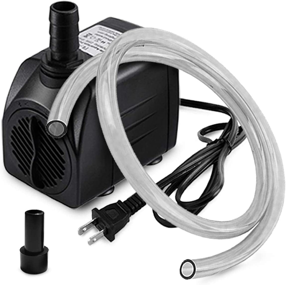 10W 160GPH Submersible Pump with 3.3 Ft Tubing for Aquariums, Fish Tank, Pond Fountain, Statuary, Hydroponics, Water Feature, Indoor Fountains