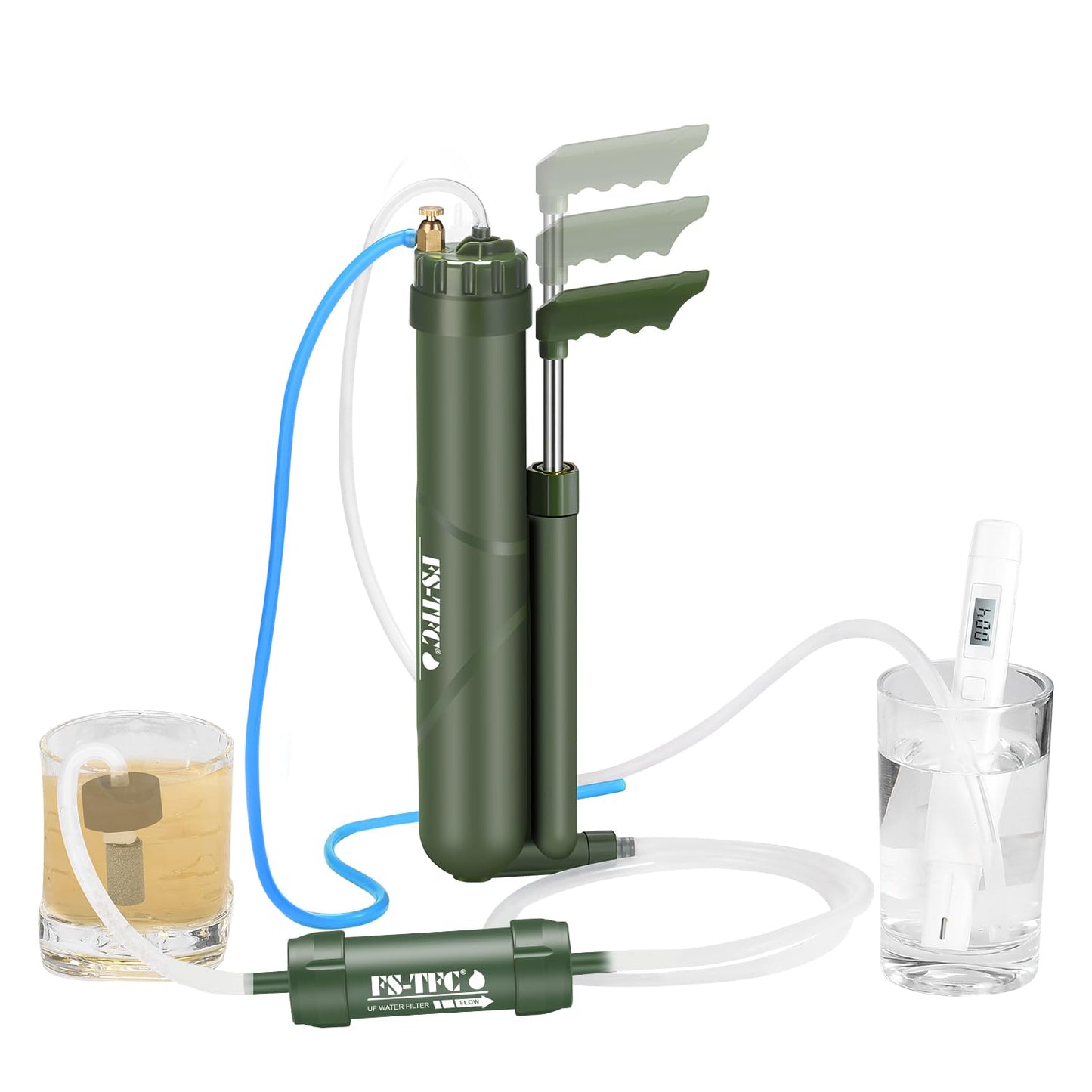 Portable Reverse Osmosis Water Filtration System 0.0001 Micron Super-High Precision Water Purification Survival Gear for Hiking, Camping, Travel, and Emergency Preparedness