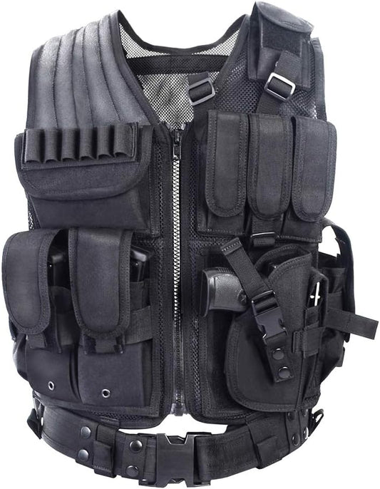 Tactical Vest Outdoor Ultra-Light Breathable Training Airsoft Vest Adjustable for Adults