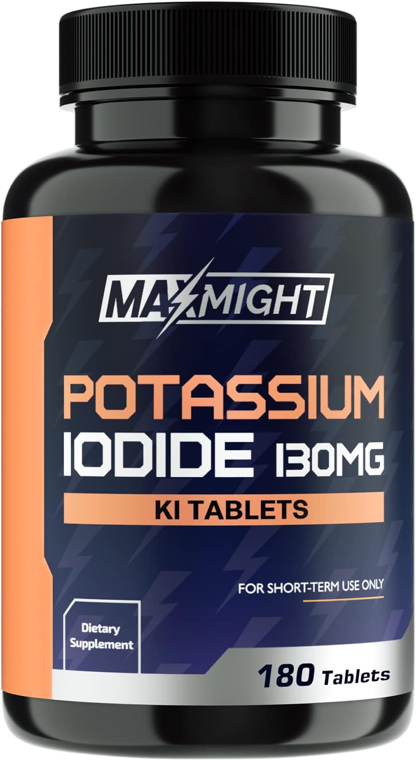 Potassium Iodide 130 Mg, Non-Gmo, Dietary Supplement, 180 Tablets, up to 6 Month Supply, Potassium Iodide Pills, YODO Naciente, Made in the USA