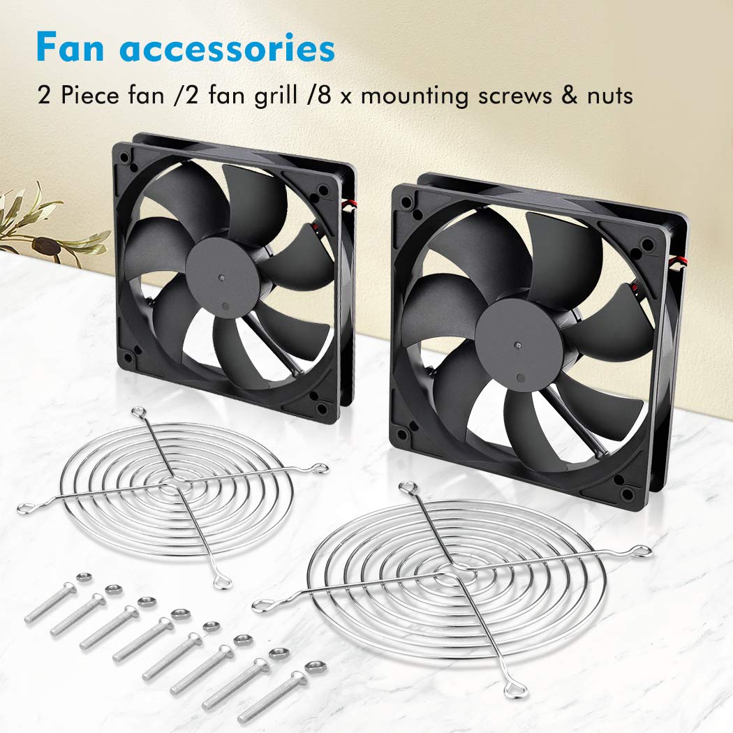120Mm X 25Mm 12V Computer Case Cooling Fan 12 Volt 2Pin High Spped for DIY Exhaust 2 Pack