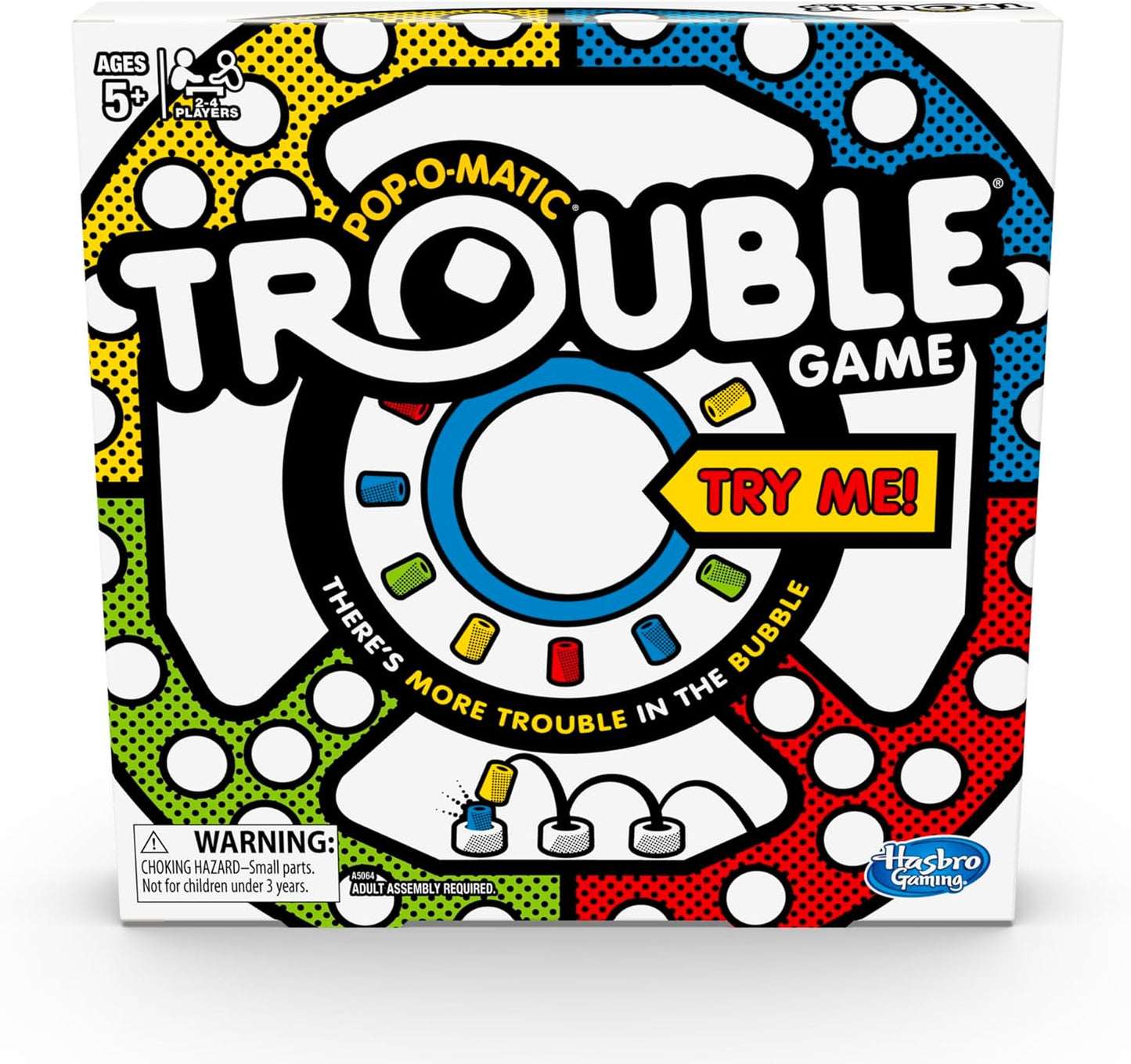 Trouble Board Game for Kids Ages 5 and up 2-4 Players (Packaging May Vary)