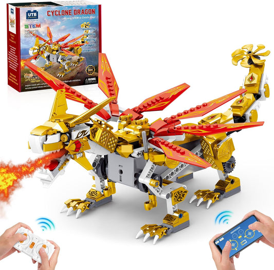 Educiro Remote & APP Control Dragon Building Kit(512Pcs) ,STEM Projects for Kids Age 8-12 , Educational Birthday Gifts for 7 8 9 10 11 12-15 Years Old Boys Girls