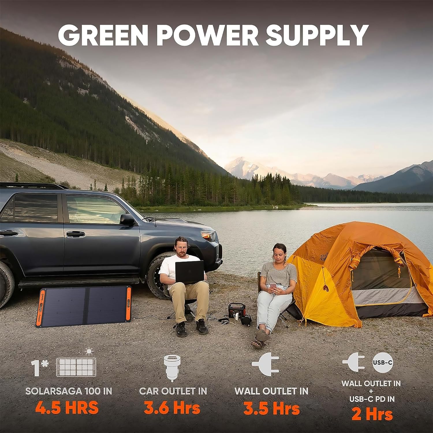 Professional Title: "Solar Generator 300: 293Wh Backup Lithium Battery with 1X Solar Panel Solarsaga 100W, 110V/300W Pure Sine Wave AC Outlet for RV, Outdoors, Camping, and Travel with Blackout Support"