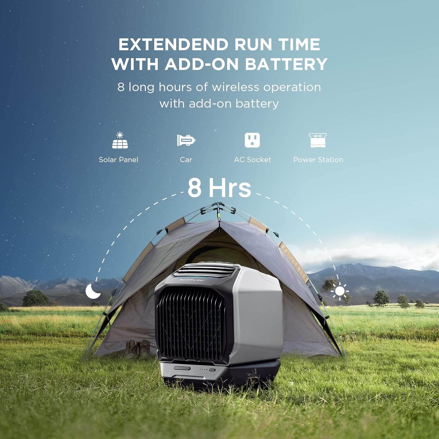 Wave 2 Portable Air Conditioner with Add-On Battery, Air Conditioning Unit with Heat, Air Portable AC for Outdoor Tent Camping/Rvs or Home Use