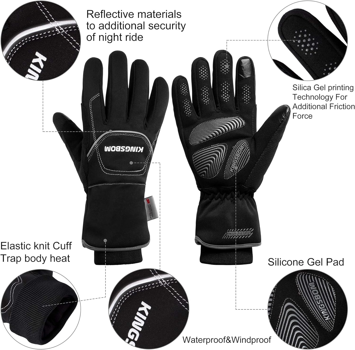 -40F° Waterproof & Windproof Thermal Gloves - 3M Thinsulate Winter Touch Screen Warm Gloves - for Cycling,Riding,Running,Outdoor Sports - for Women and Men