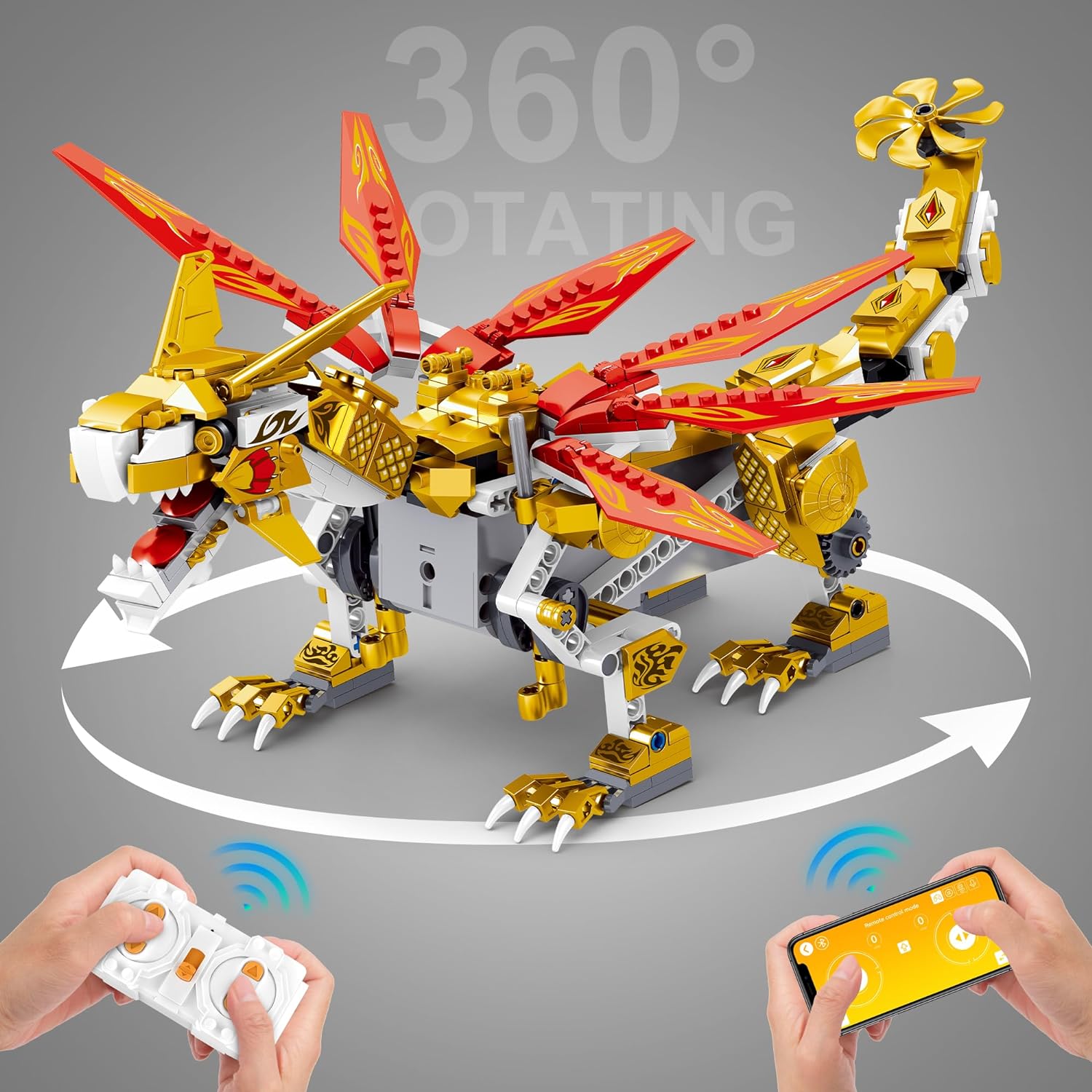 Educiro Remote & APP Control Dragon Building Kit(512Pcs) ,STEM Projects for Kids Age 8-12 , Educational Birthday Gifts for 7 8 9 10 11 12-15 Years Old Boys Girls