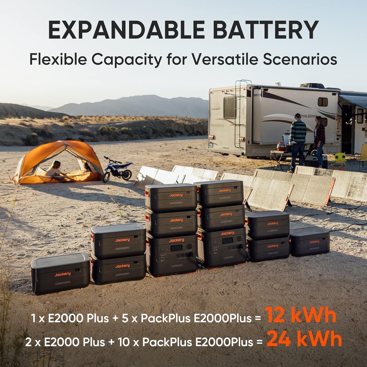 Portable Power Station Explorer 2000 Plus, Solar Generator with 2042Wh Lifepo4 Battery 3000W Output, Expandable to 24Kwh 6000W, for Outdoor RV Camping & Emergency (Solar Panel Optional)
